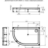 Душевой поддон Aquanet GL180 120x80 R правый 00265567