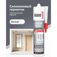 Герметик силиконовой нейтральный KUDO PROFF белый , 280 мл SMS-131