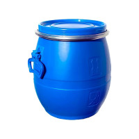 Бочка Тара.ру 20 л, круглая, с крышкой и обручем, с ручками, синяя 24709