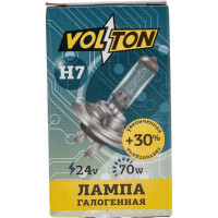 Лампа VOLTON галогенная, H7, 24 В, 70 Вт, PX26d +30% VLT1413U
