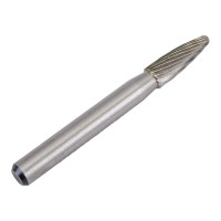 Борфреза гиперболическая со сферическим торцом (тип F; 6х18 мм; хвостовик 6 мм) KORNOR 361061806