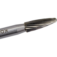 Борфреза гиперболическая со сферическим торцом (тип F; 6х18 мм; хвостовик 6 мм) KORNOR 361061806