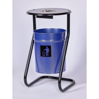 Металлическая уличная урна ПРОФМЕТСТИЛЬ синий металлик, с пепельницей 606