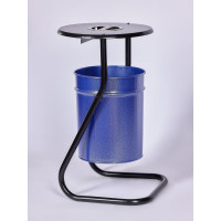 Металлическая уличная урна ПРОФМЕТСТИЛЬ синий металлик, с пепельницей 606