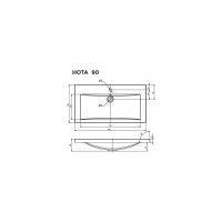 Раковина 1Marka "Нота New Polytitan 90" Ц0000004833
