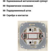 Двухклавишный выключатель TDM ELECTRIC 10А слоновая кость Таймыр SQ1814-0102