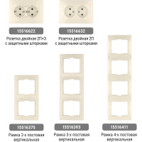 5-постовая рамка TDM ELECTRIC горизонтальная, слоновая кость Таймыр SQ1814-0133