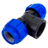 Компрессионный переходной тройник VALFEX ПНД, с внутренней резьбой, 32-1 1/4"-32 1210013211432