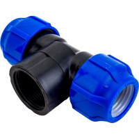 Компрессионный переходной тройник VALFEX ПНД, с внутренней резьбой, 32-1 1/4"-32 1210013211432