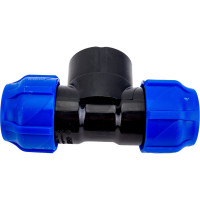 Компрессионный переходной тройник VALFEX ПНД, с внутренней резьбой, 32-1 1/4"-32 1210013211432