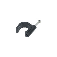 Круглая пластиковая скоба TDM ELECTRIC 16 мм, черная, 50 шт. SQ0514-0047