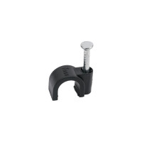 Круглая пластиковая скоба TDM ELECTRIC 7 мм, черная, 50 шт. SQ0514-0042