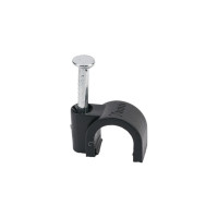 Круглая пластиковая скоба TDM ELECTRIC 7 мм, черная, 50 шт. SQ0514-0042