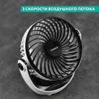 Настольный вентилятор с аккумулятором Timberk белый T-DF421