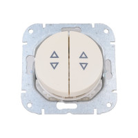 Механизм выключателя Bylectrica 2-клавишный, проходной, скрытая установка, серия ПРОВАНС, С(6+6) 10-3363 бежевый