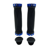 Грипсы JOY KIE MTB HL-G202, 130 мм, с 2 грипстопами, под шестигранник, черный/синий H000008028