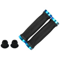 Грипсы JOY KIE MTB HL-G202, 130 мм, с 2 грипстопами, под шестигранник, черный/синий H000008028