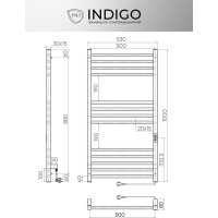 Полотенцесушитель INDIGO Attic electro 100/50 таймер, скрытый монтаж, универсальное подключение R/L LСLATCE100-50WMRt
