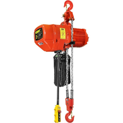 Цепная стационарная электрическая таль OCALIFT 02-02s г/п 2 тонны, высота 6м, на крюке, 380в OCA0202SN6m