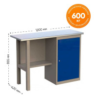 Металлический верстак с тумбой IRONMEBEL CL 1200 M-OCLMDC1200new