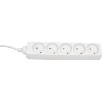 Бытовой удлинитель General Lighting Systems 5 розеток, без заземления, без выключателя, 3 метра, 10А, 2200Вт, Белый GES-10-2x075-5-3m 470032