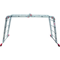 Профессиональная алюминиевая лестница-трансформер Новая Высота, ширина 400 мм, 2К башмак, NV3320 2x3+2x4 3320234