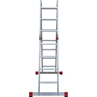 Профессиональная алюминиевая лестница-трансформер Новая Высота, ширина 400 мм, 2К башмак, NV3320 2x3+2x4 3320234