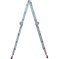 Профессиональная алюминиевая лестница-трансформер Новая Высота, ширина 400 мм, 2К башмак, NV3320 2x3+2x4 3320234