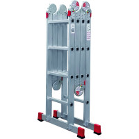 Профессиональная алюминиевая лестница-трансформер Новая Высота, ширина 400 мм, 2К башмак, NV3320 2x3+2x4 3320234