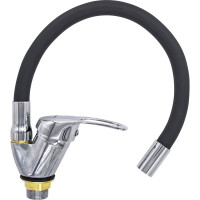 Однорычажный смеситель для кухни РемоКолор усиленный, черный, керамический картридж 40 мм 67-0-738