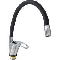 Однорычажный смеситель для кухни РемоКолор усиленный, черный, керамический картридж 40 мм 67-0-738