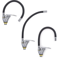 Однорычажный смеситель для кухни РемоКолор усиленный, черный, керамический картридж 40 мм 67-0-738