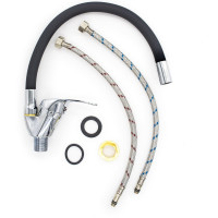 Однорычажный смеситель для кухни РемоКолор усиленный, черный, керамический картридж 40 мм 67-0-738