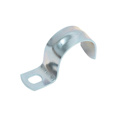 Оцинкованная скоба с одним отверстием Экопласт для трубы D25 мм, 100 шт. 43725