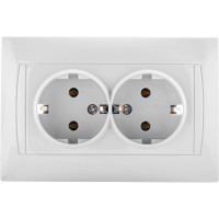 Двойная розетка TDM ELECTRIC 2П+З 16А 250В белая "Лама" SQ1815-0025