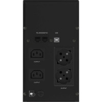 Линейно-интерактивный источник бесперебойного питания DKC 2000 ВА/1200 Вт, 1/1,2xIEC C13, 2xSchuko, USB + RJ45, LCD, 2x9Aч INFOLCD2000SI