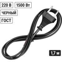 Шнур с плоской вилкой TDM ELECTRIC ШУ02 ШВВП 2x0,75мм2 1,7 м. черный SQ1305-0012