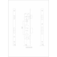 Врезной узкопрофильный замок под цилиндр VETTORE 192P-25 CP, хром 20499
