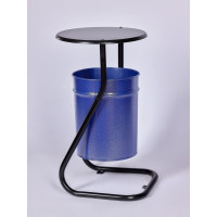 Урна уличная ПРОФМЕТСТИЛЬ металлическая, синий металлик, с крышкой, с креплением в асфальт 645