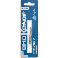 Сверло-метчик комбинированный М5, 5 мм, шаг 0.8 мм, длина 54 мм, хвостовик 1/4", РемоКолор 35-5-906