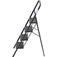 Стальная стремянка Алюмет с широкими ступенями с противоскользящими накладками 4 ступени. Серия MK 804C