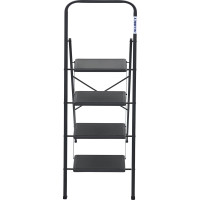 Стальная стремянка Алюмет с широкими ступенями с противоскользящими накладками 4 ступени. Серия MK 804C