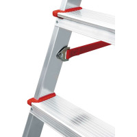 Профессиональная стремянка Новая Высота NV3115, 1x8 ступеней 80 мм, органайзер, Max нагр. 225 кг, 2К башмаки, 3115108