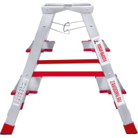 Профессиональная стремянка Новая Высота NV3127, 2x3 ступени 130 мм, площадка 350x260 мм, Max нагр. 225 кг, 2К башмаки, 3127203