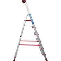 Профессиональная стремянка Новая Высота NV3118, 1x6 ступеней 130 мм, органайзер, Max нагр. 225 кг, 2К башмаки, 3118106