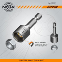 Ключ-насадка магнитная NUT SETTER 12x48 мм, карта NOX 551201