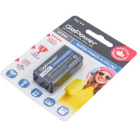 Батарейка GoPower Крона 6LR61 BL1 Alkaline 9V 00-00017863