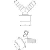 Переходник для подключения сливного шланга Профитт 20x23x50V, белый, с хомутами 2226940