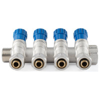 Коллектор с регулировочными вентилями PROFACTOR в/н 3/4" х 4 вых 16 цанга PF MVP 268.4C