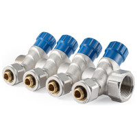 Коллектор с регулировочными вентилями PROFACTOR в/н 3/4" х 4 вых 16 цанга PF MVP 268.4C